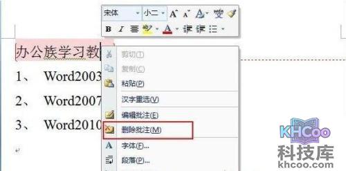 Word2007如何给文字添加批注及加密3