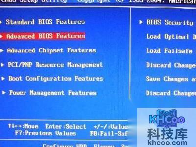 选择“Advanced BIOS Features