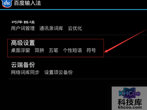 找到高级设置选项