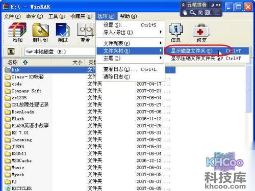 单击选中“显示磁盘文件夹”项