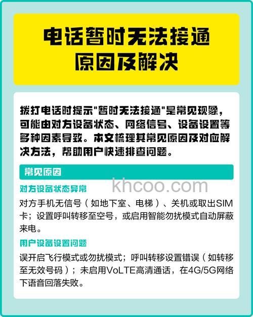 为什么会提示“您拨打的电话暂时无法接通”？