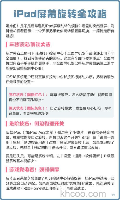 ipad怎么关闭屏幕旋转 解锁和锁定iPad屏幕旋转方法【教程】