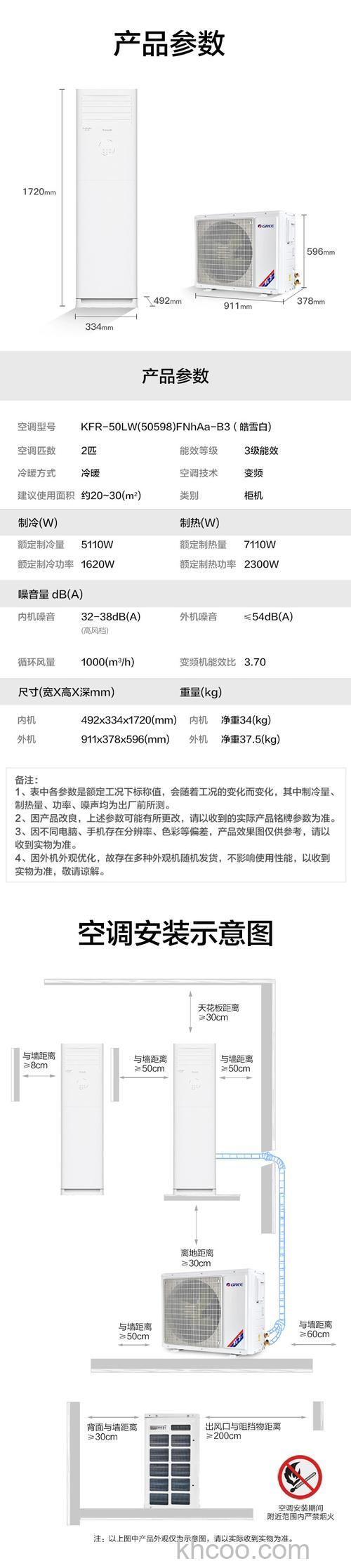 格力50柜机是多少匹的 格力50柜机的规格参数介绍【详解】