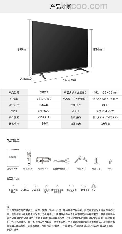 65寸电视的规格多大 65寸电视的规格解析【详解】