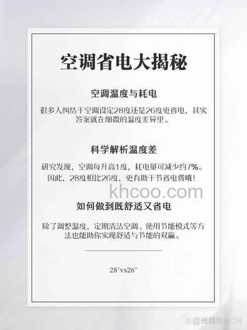 空调开28度跟26度的耗电量一样吗 空调开28度跟26度的耗电量对比【详解】