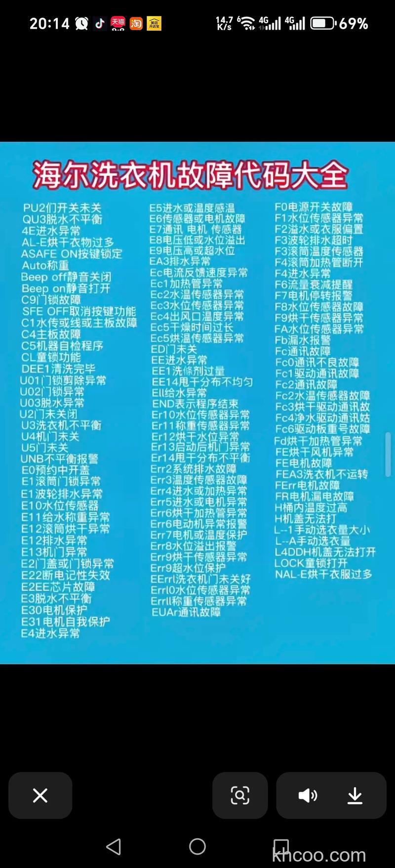 海尔洗衣机故障代码err1是怎么回事 海尔洗衣机故障代码err1原因及维修方法【详解】