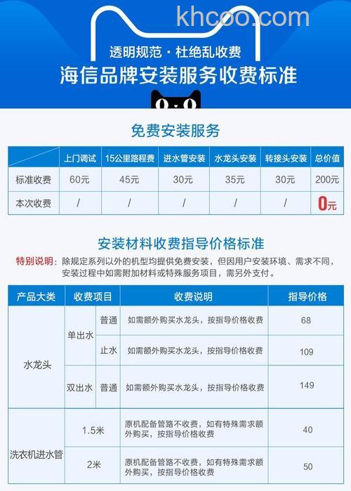 海信洗衣机售后安装收费标准是多少 海信洗衣机售后安装收费标准介绍【详解】