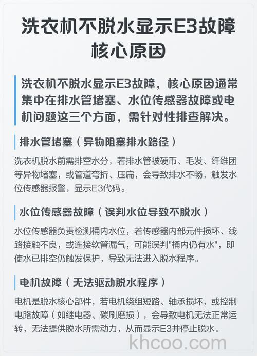洗衣机不脱水时显示e3原因有哪些【详细介绍】