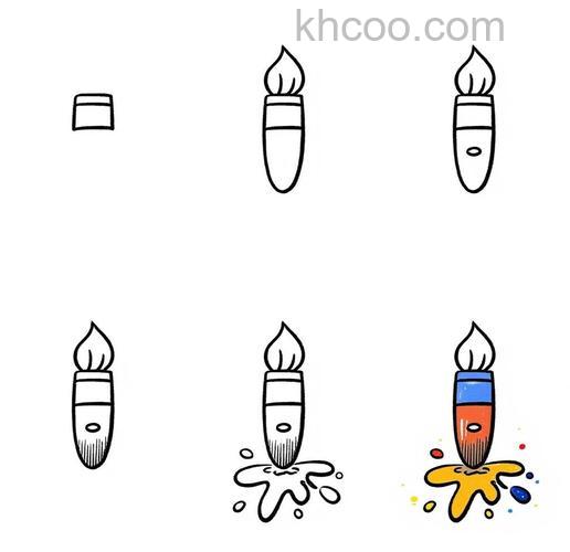 PS简单绘制一组粉刷工具