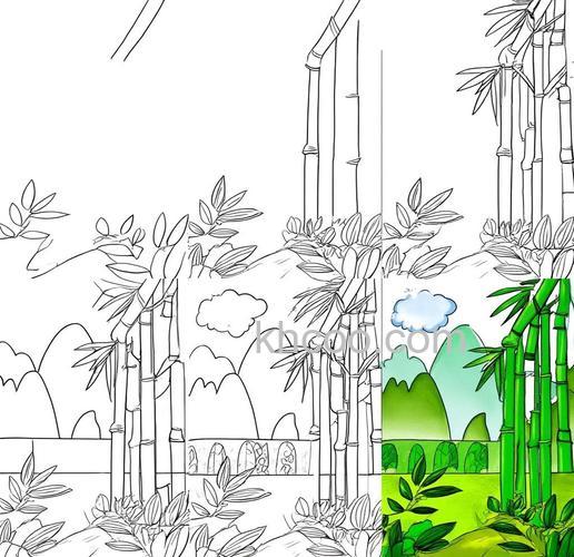 PS如何简单绘制水塘边小竹林效果图