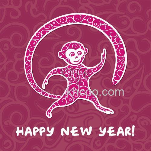 PS如何设计2016猴年大吉新年贺卡