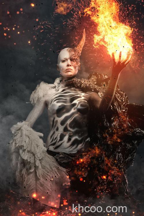 PS制作炫酷的火焰人特效效果