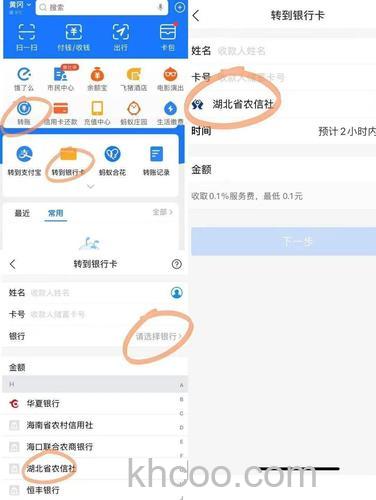 支付宝转账到银行卡是否能转到信用卡